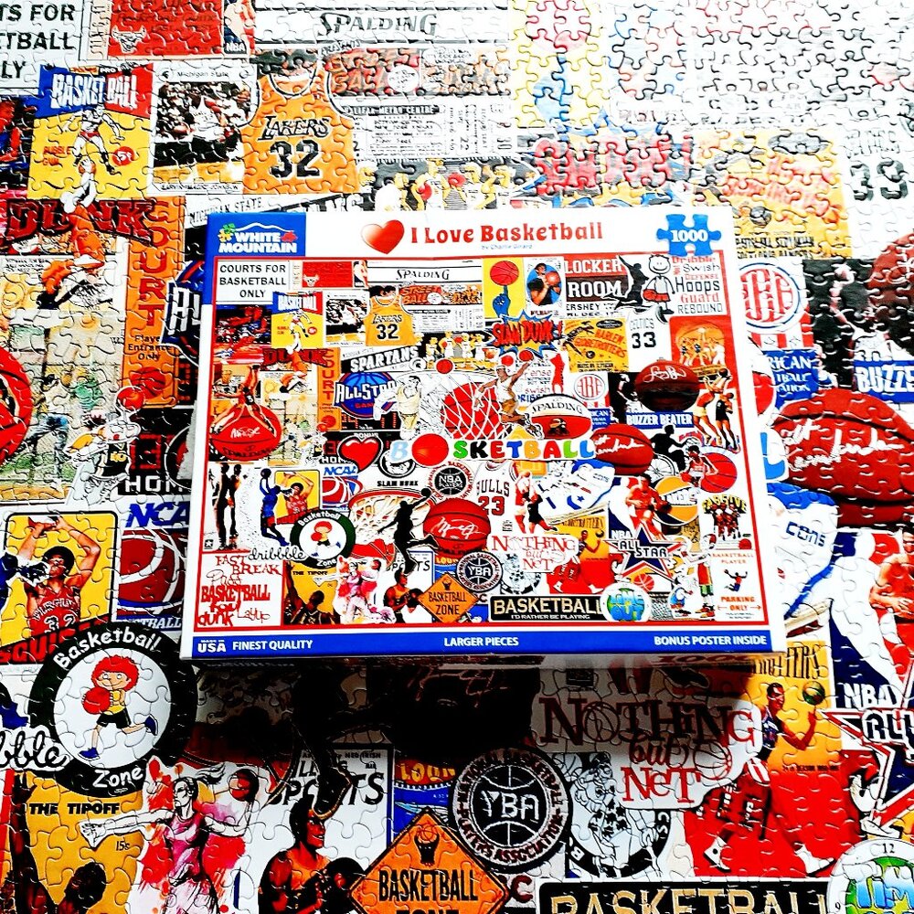 White Mountain Jigsaw Puzzle I Love Basketball 1000 Pieces